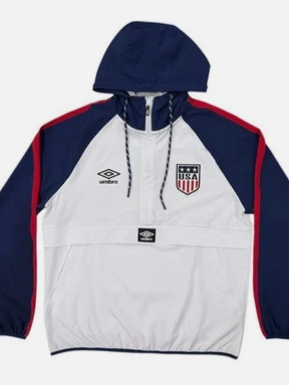 Umbro Unisex Adult Team USA Size XL 1/2 Zip Hooded Pullover